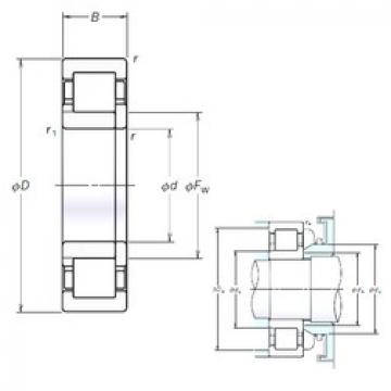 cylindrical bearing nomenclature NUP309EM NSK