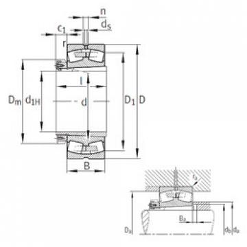 spherical roller bearing axial load 23964-K-MB+H3964 FAG