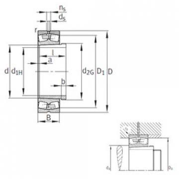 spherical roller bearing axial load 23996-B-K-MB+AH3996 FAG