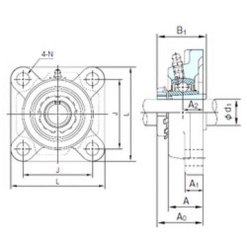 Bearing housed units UKF208+H2308 NACHI