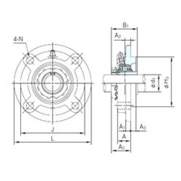 Bearing housed units UKFC205+H2305 NACHI