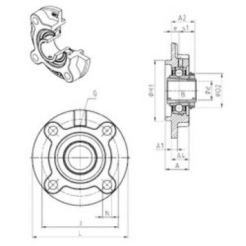 Bearing housed units UKFC205H SNR