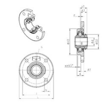 Bearing housed units UKFCE207H SNR