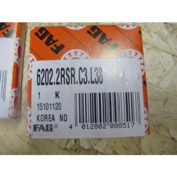 Lot of 2 FAG 6202-2Z 6202.2RSR.C3.L38 Ball NTN JAPAN BEARING 15x35mm Free Shipping!