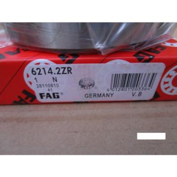 Fag 6214-2ZR Single Row Ball Bearing(=2 SKF 2Z, NSK ZZ,NTN,Timken/Fafnir 214KDD)