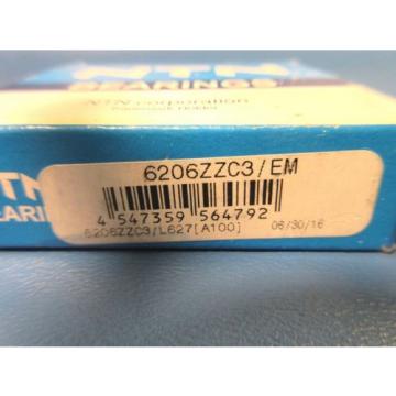 NTN 6206ZZ C3 EM Single Row Radial Ball Bearing Double Shielded (SKF, FAG, NSK)