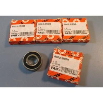 Lot of 4 FAG 6002.2RSR Sealed Deep Groove Ball Bearing 32 x 15 x 9mm NIB