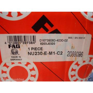 FAG NU230E.M1.C2 SINGLE ROW 150mm CYLINDRICAL ROLLER BEARING