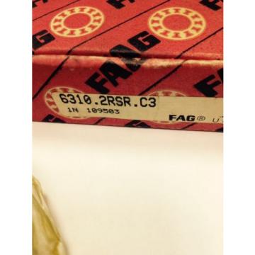 FAG 6310.2RSR.C3, Deep Groove Ball Bearing, Made-In-The-USA, 50mm Bore