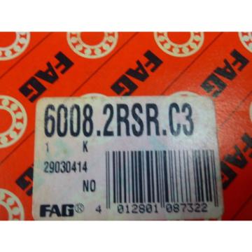 FAG 6008.2RSR.C3 Sealed Ball Bearing 40 x 68 x 15mm ! NEW !