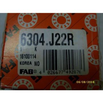 FAG - BALL / ROLLER BEARING - 6304 J22R / 16100114 *NOS*