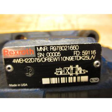 Rexroth 4WEH22D76/OF6EW110N9ETDK25L/V Hydraulic Directional Valve R978021660