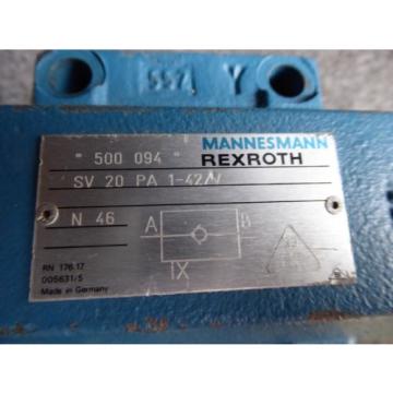 NEW REXROTH HYDRAULIC VALVE SV20PA1-42/V