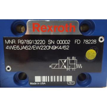 NEW! Rexroth Directional Solenoid  4WE6JA62/EW220N9K4/62  4WE6JA62   R978912330