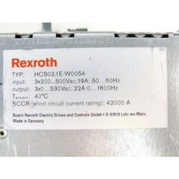 Bosch Rexroth HCS02.1E-W0054 IndraDrive C Controller
