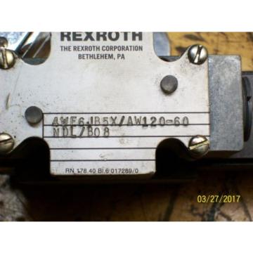 REXROTH VALVE 4WE6 4WE6JB5X/AW120-60 with REXROTH 120V 46VA , WU35-0-A